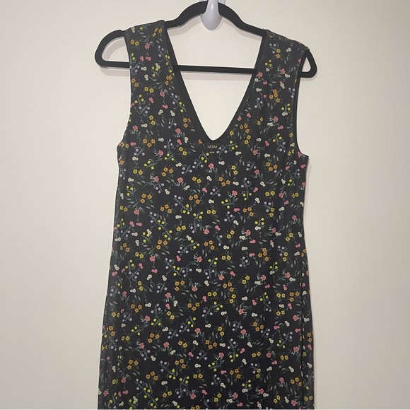Anthropologie AFRM Black Floral Sleeveless V-Neck Midi Dress Women’s size XL - Picture 2 of 5